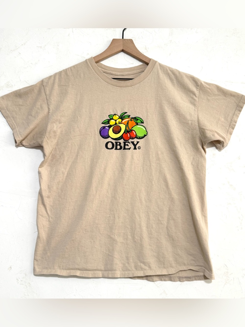 OBEY Fruit Graphic Beige T-Shirt Men’s Large Streetwear Tee